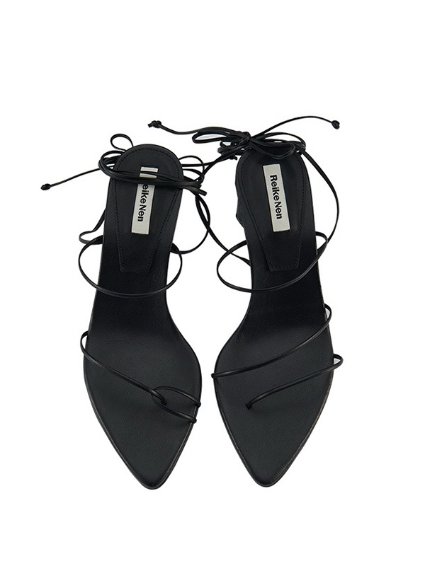 Reike Nen Odd Pair Sandals - Black Pointed Lace-Up - Size 7 Us / 37 Eu